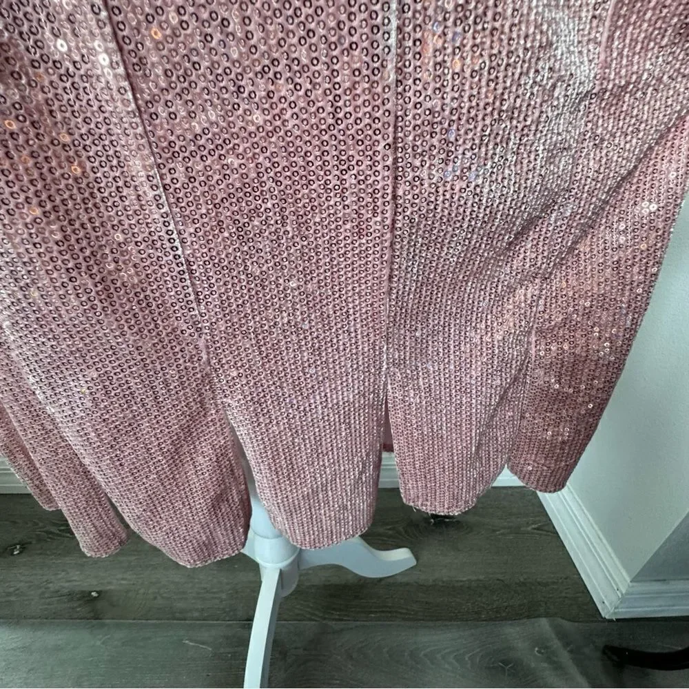 Isaac Mizrahi Live Pink Skirt Sequins Wearable Art Dressy Size S